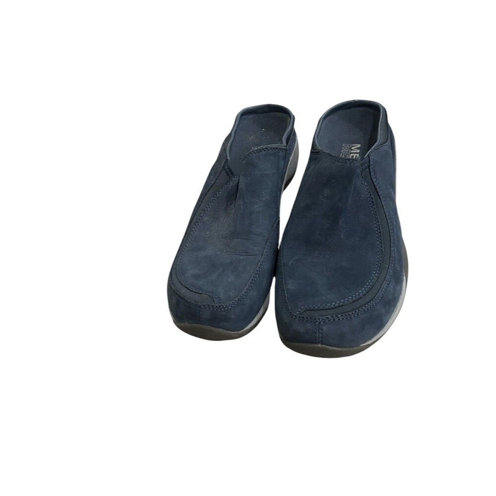 Merrell Clog Womens 9.5 Navy Blue Leather Slip On Mules